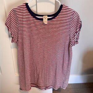We The Free Red and Navy Striped Top